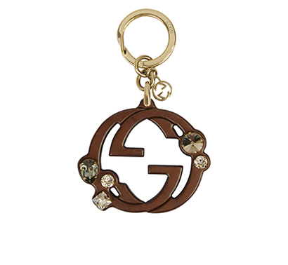 Gucci GG Keyring, &pound;100, Accessories, Brown, Wicker, Front view